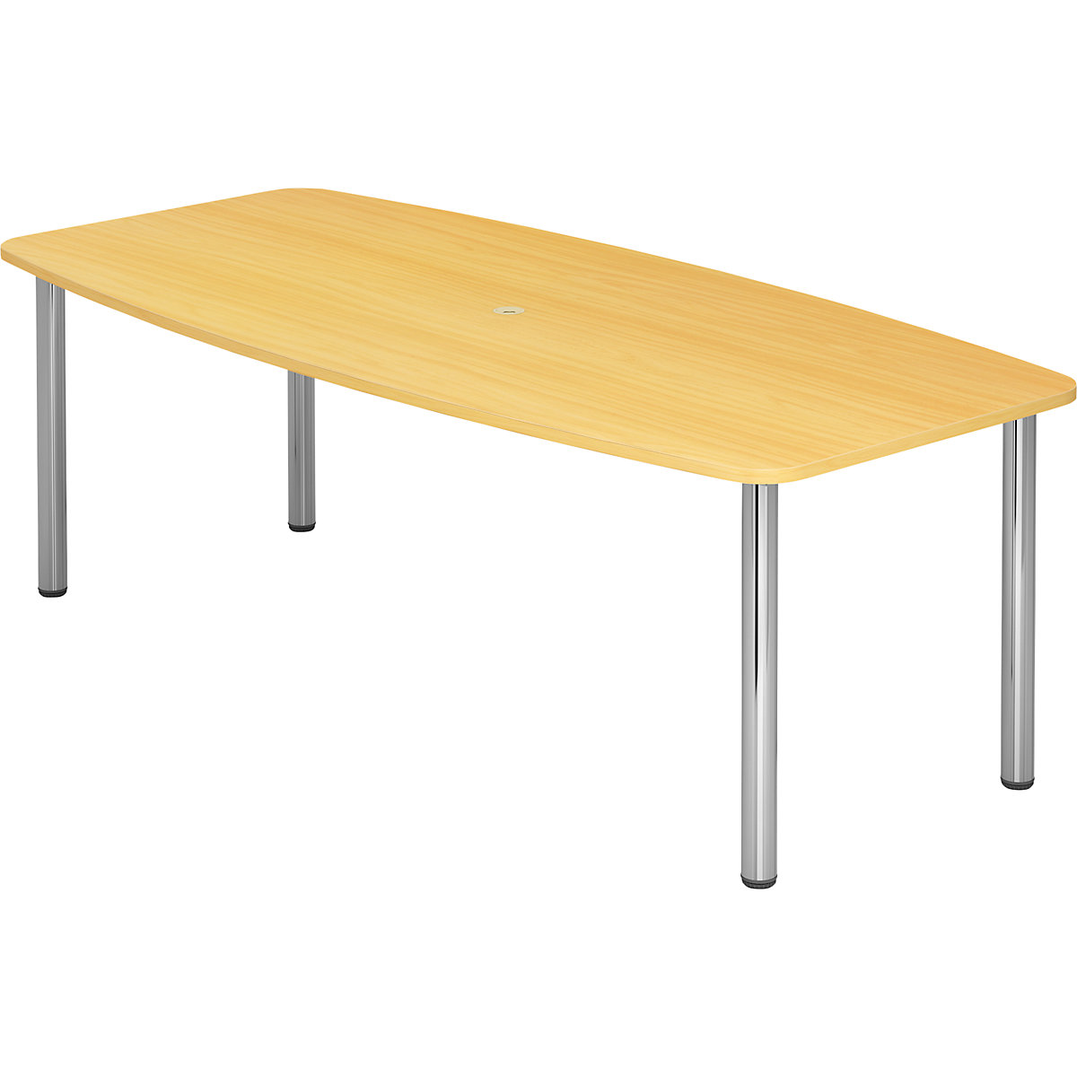 Konferenční stůl, varianta podstavce s nohami z kruhové trubky, pro 8 osob, bukový dekor-5