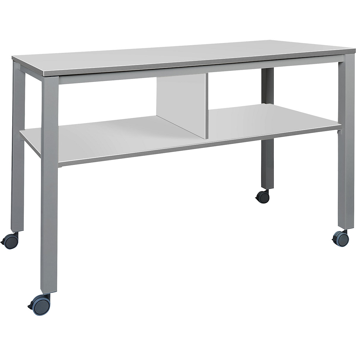 Multifunkční stůl E2008, mobilní, hliníkový stříbrný podstavec, deska šedá-9
