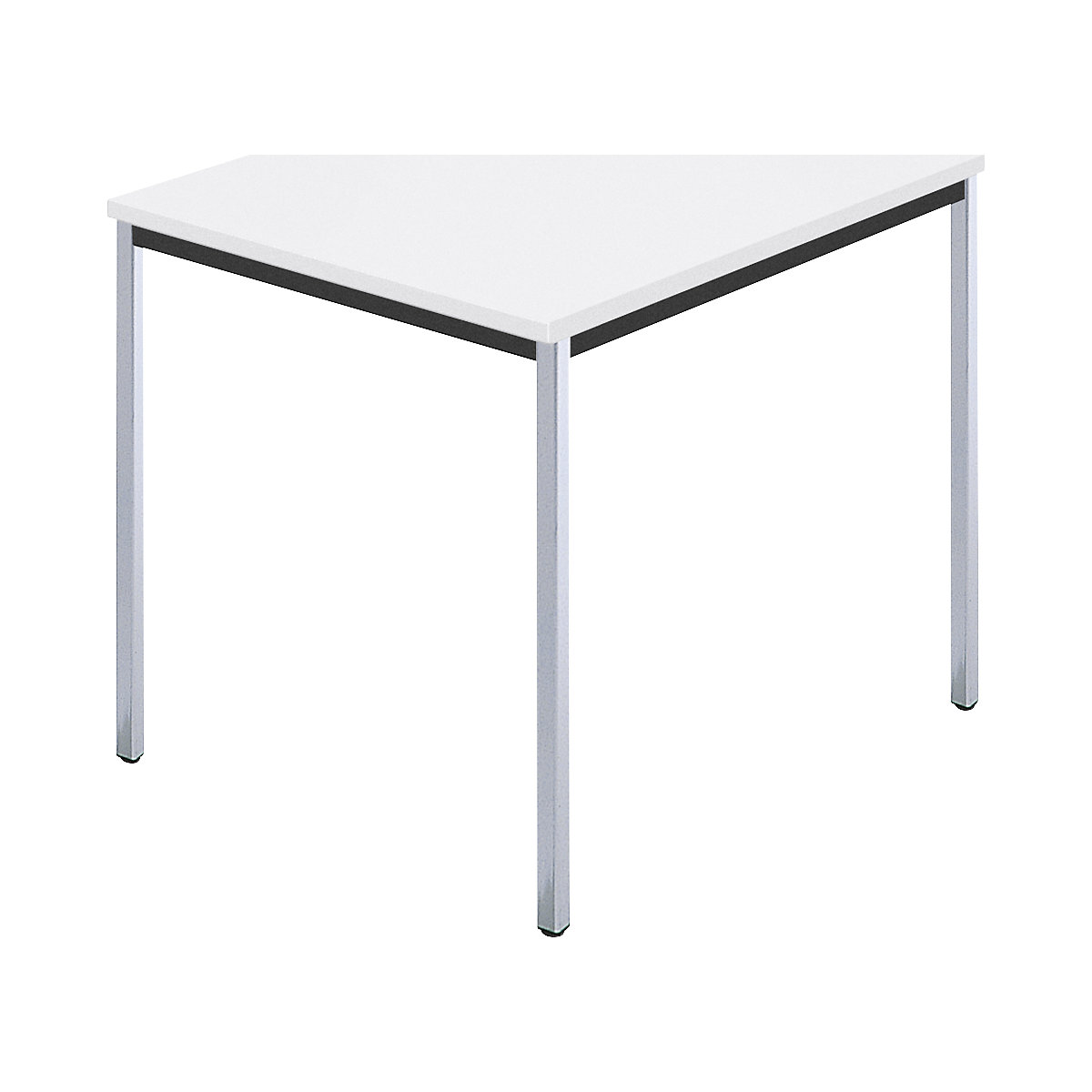 Obdélníkový stůl, čtyřhranná trubka pochromovaná, š x h 800 x 800 mm, bílá-5