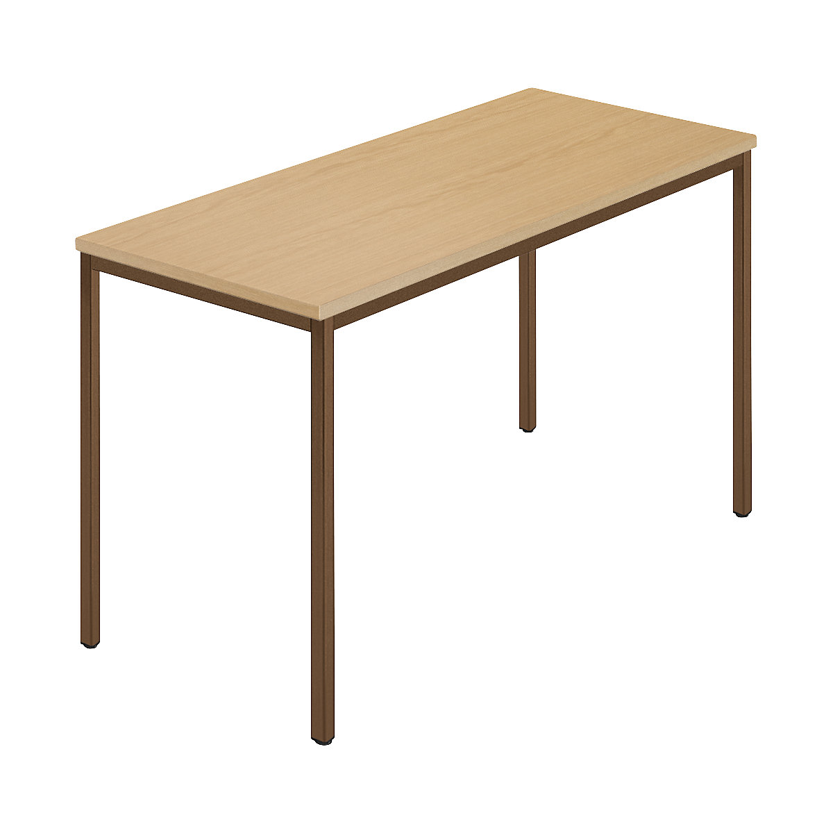 Obdélníkový stůl, čtyřhranné trubky s povlakem, š x h 1200 x 600 mm, buk přírodní / hnědá-4