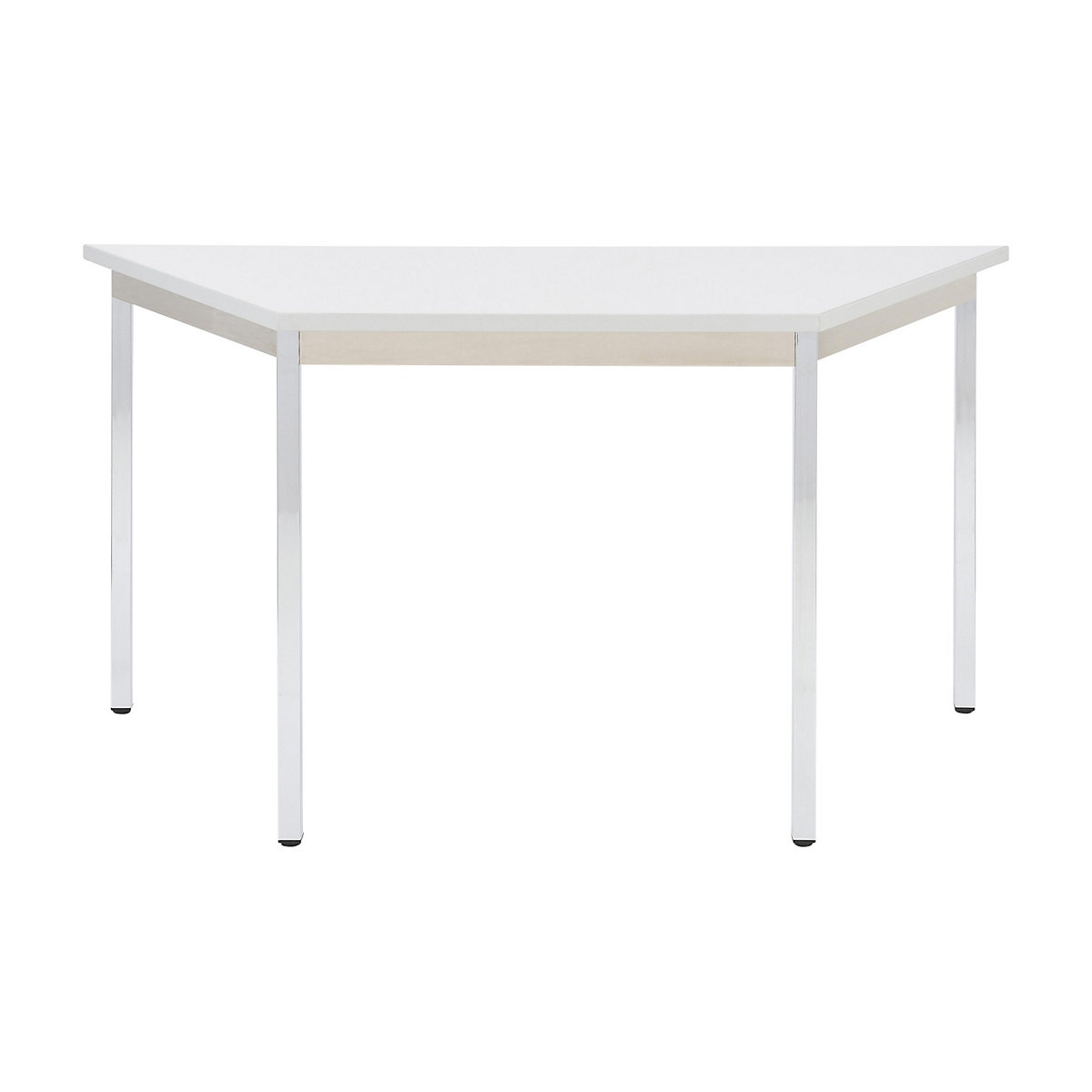 Víceúčelový stůl – eurokraft basic, lichoběžníkový tvar, v x š x h 740 x 1200 x 600 mm, deska světle šedá, podstavec pochromovaný-14