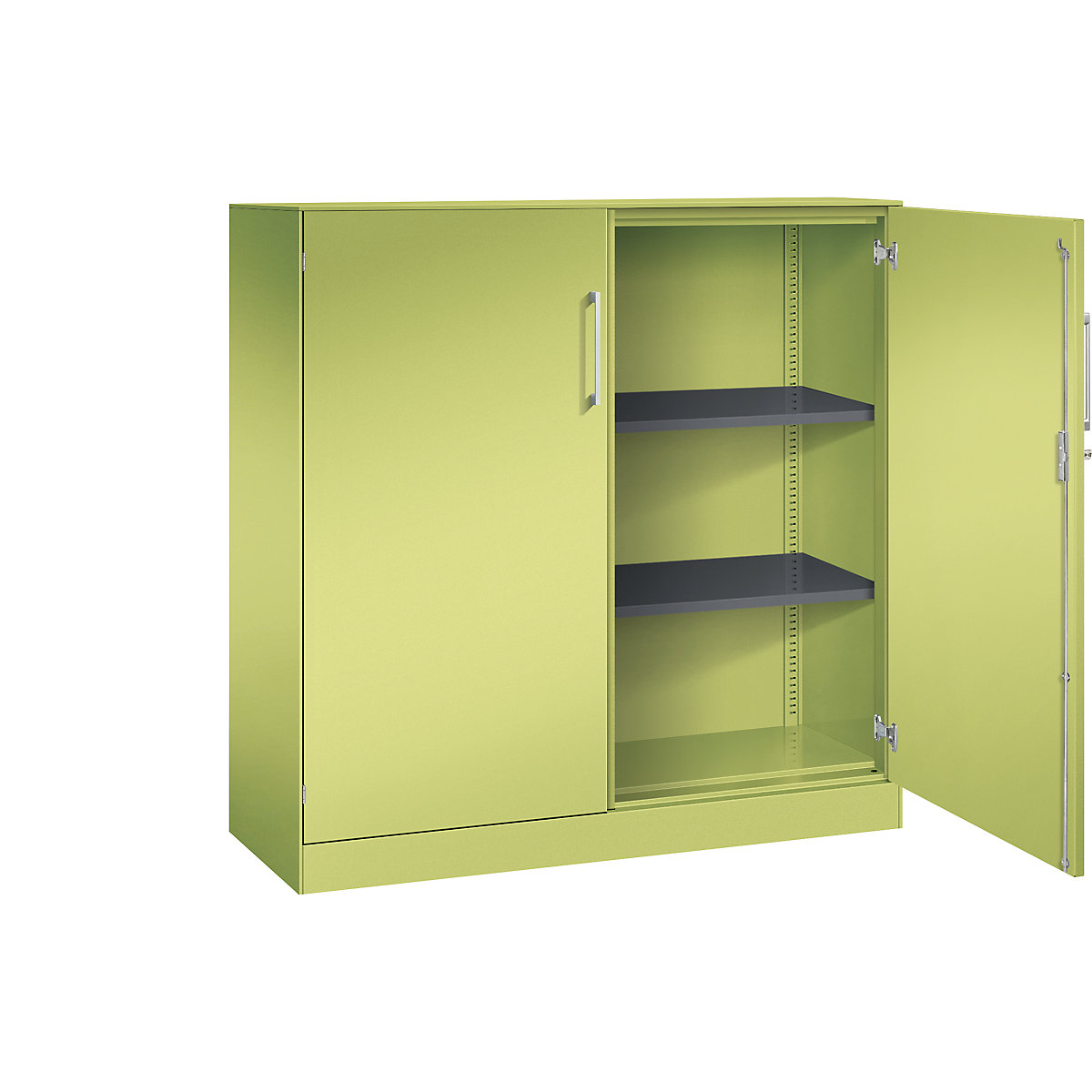 C+P – Skříň s otočnými dveřmi ASISTO, výška 1292 mm, šířka 1200 mm, 2 police, viridianová zelená/viridianová zelená