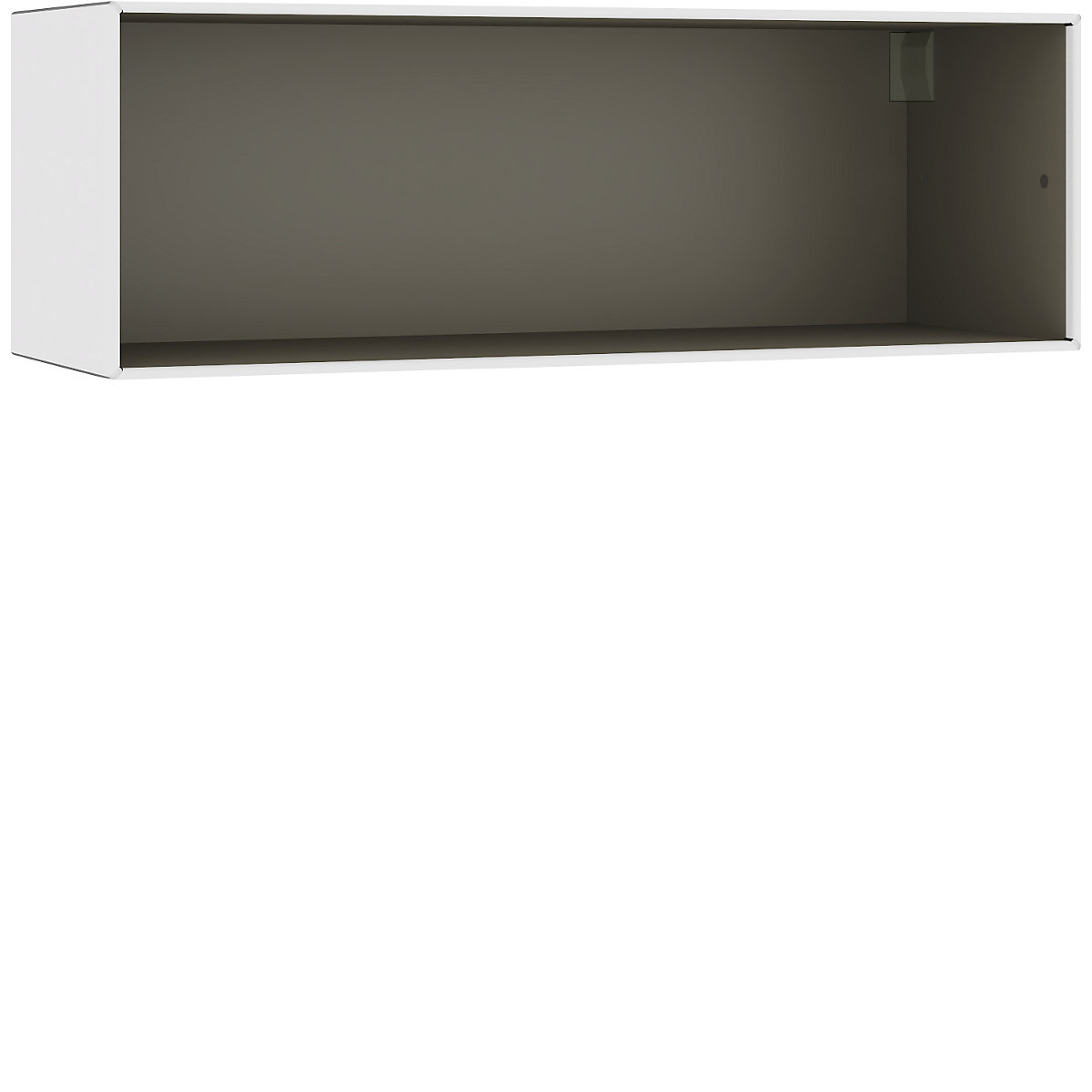 Závěsný otevřený samostatný box – mauser, šířka 1155 mm, čistá bílá / béžovošedá-5