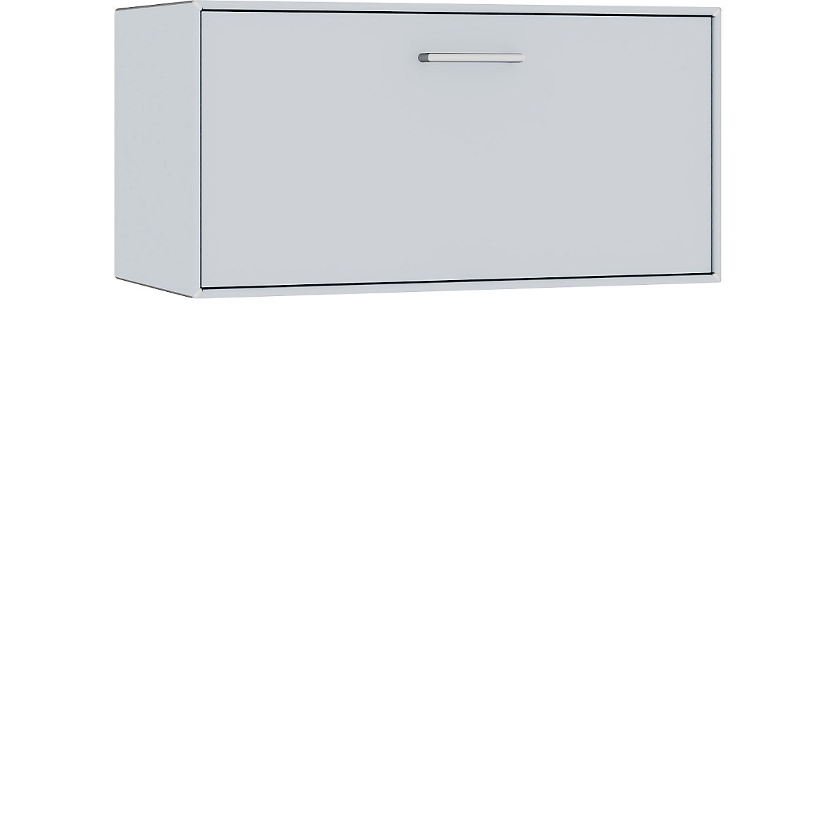 Závěsný samostatný box – mauser, 1 zásuvka, šířka 770 mm, bílý hliník-5
