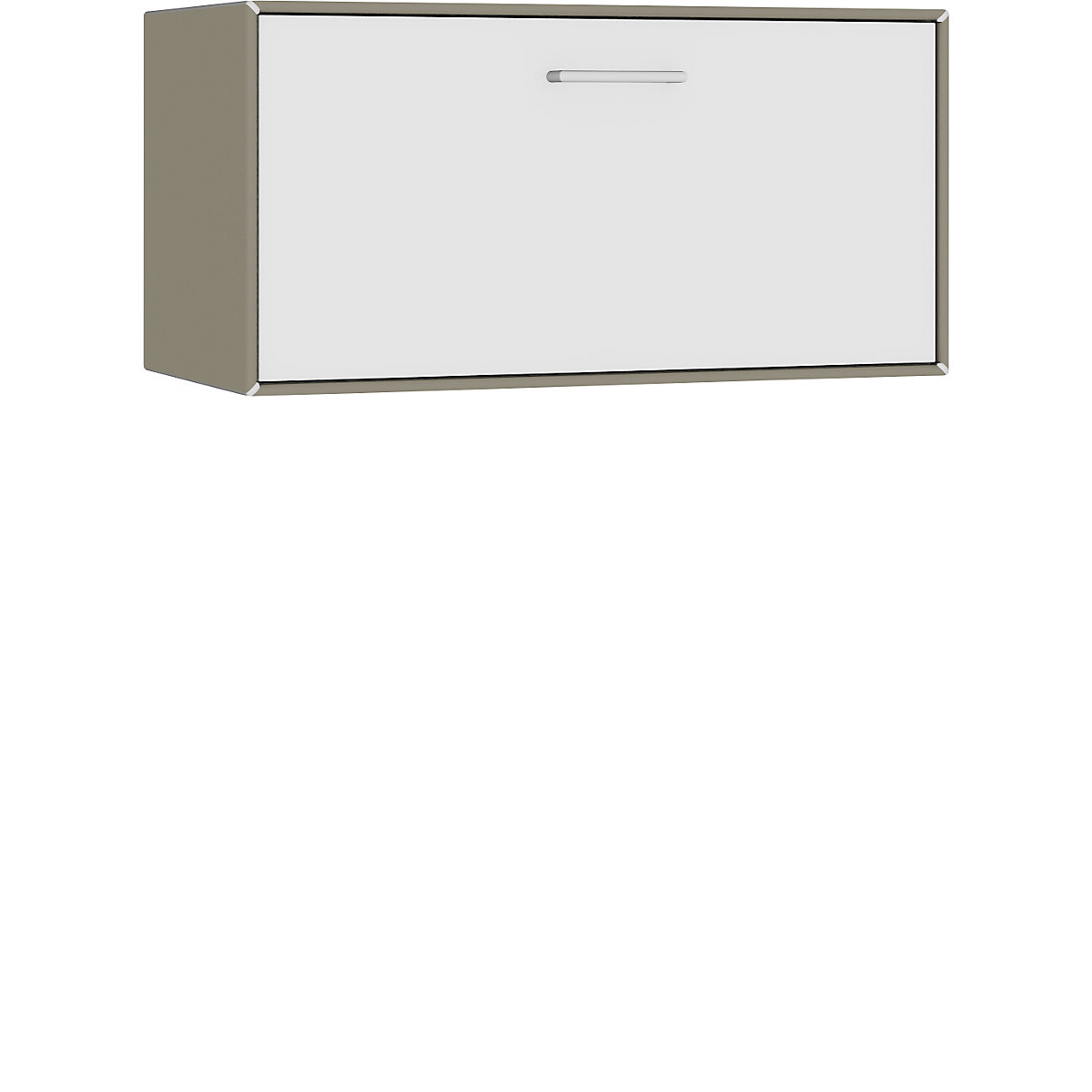 Závěsný samostatný box – mauser, 1 zásuvka, šířka 770 mm, béžovošedá / čistá bílá-7