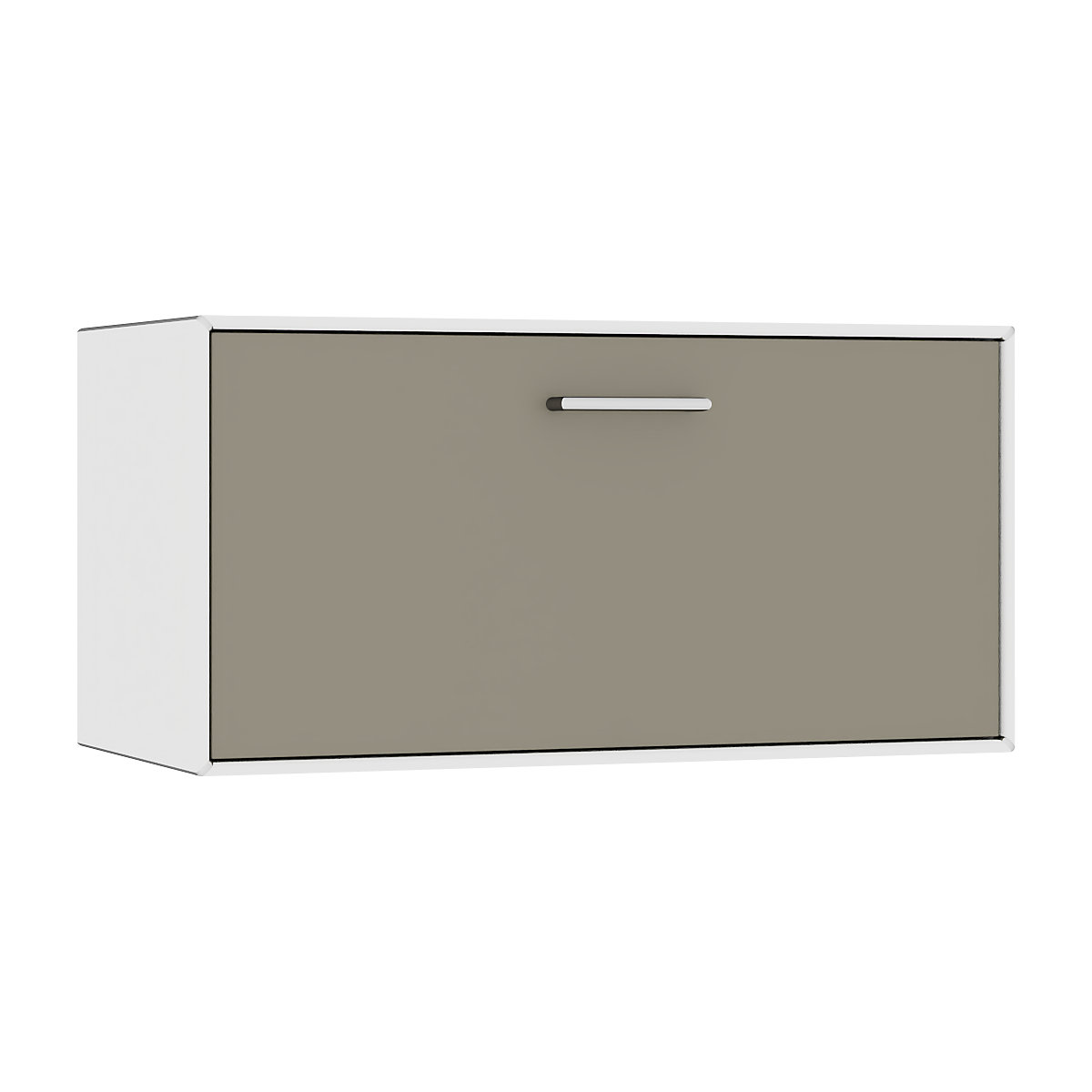 Závěsný samostatný box – mauser, 1 zásuvka, šířka 770 mm, čistá bílá / béžovošedá-3