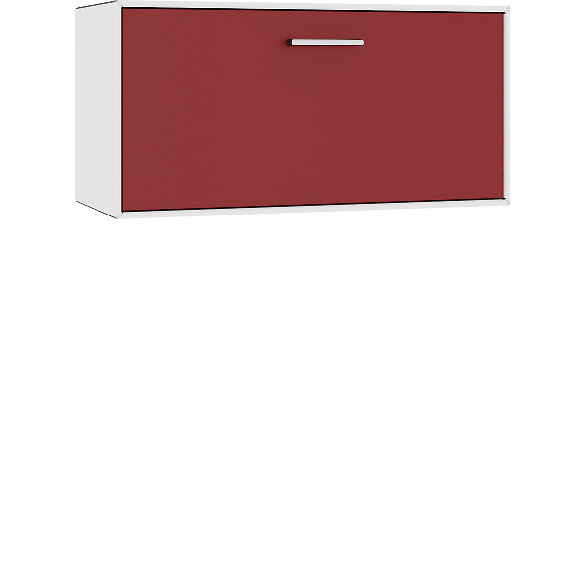Závěsný samostatný box – mauser, 1 zásuvka, šířka 770 mm, čistá bílá / rubínová-4