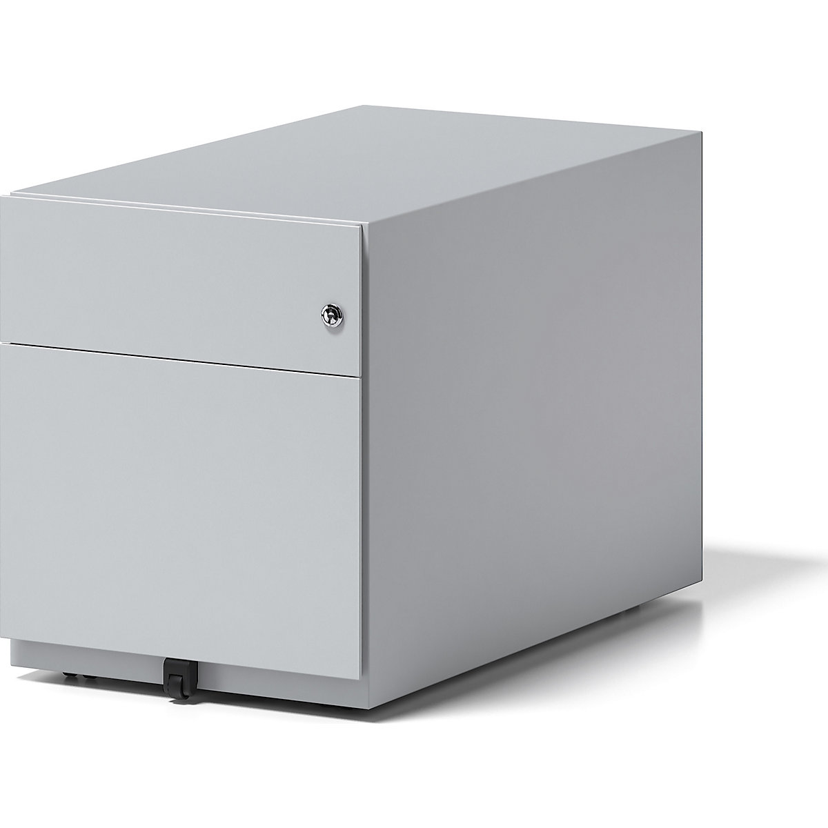 BISLEY – Pojízdný kontejner Note™, s 1 kartotékou pro závěsné složky a 1 univerzální zásuvkou, v x š x h 495 x 420 x 775 mm, s úchopnou lištou, světlá šedá