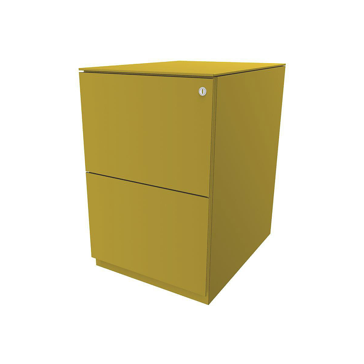 Pojízdný kontejner Note™, se 2 kartotékami pro závěsné složky – BISLEY, v x š 652 x 420 mm, s horní krycí deskou, žlutá-11
