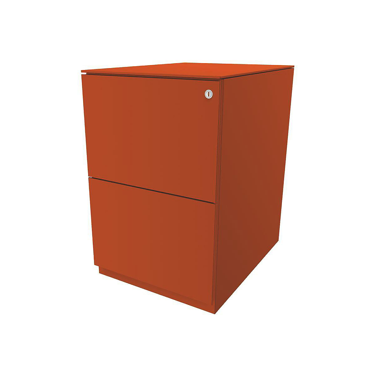 Pojízdný kontejner Note™, se 2 kartotékami pro závěsné složky – BISLEY, v x š 652 x 420 mm, s horní krycí deskou, oranžová-3