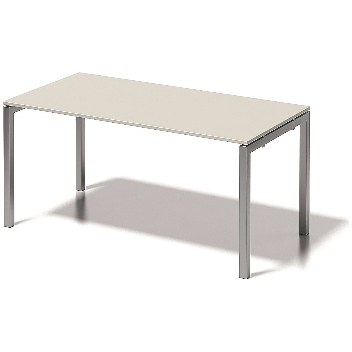 Psací stůl CITO s podstavcem ve tvaru U – BISLEY, v x š x h 740 x 1600 x 800 mm, podstavec stříbrný, deska šedobílá-7