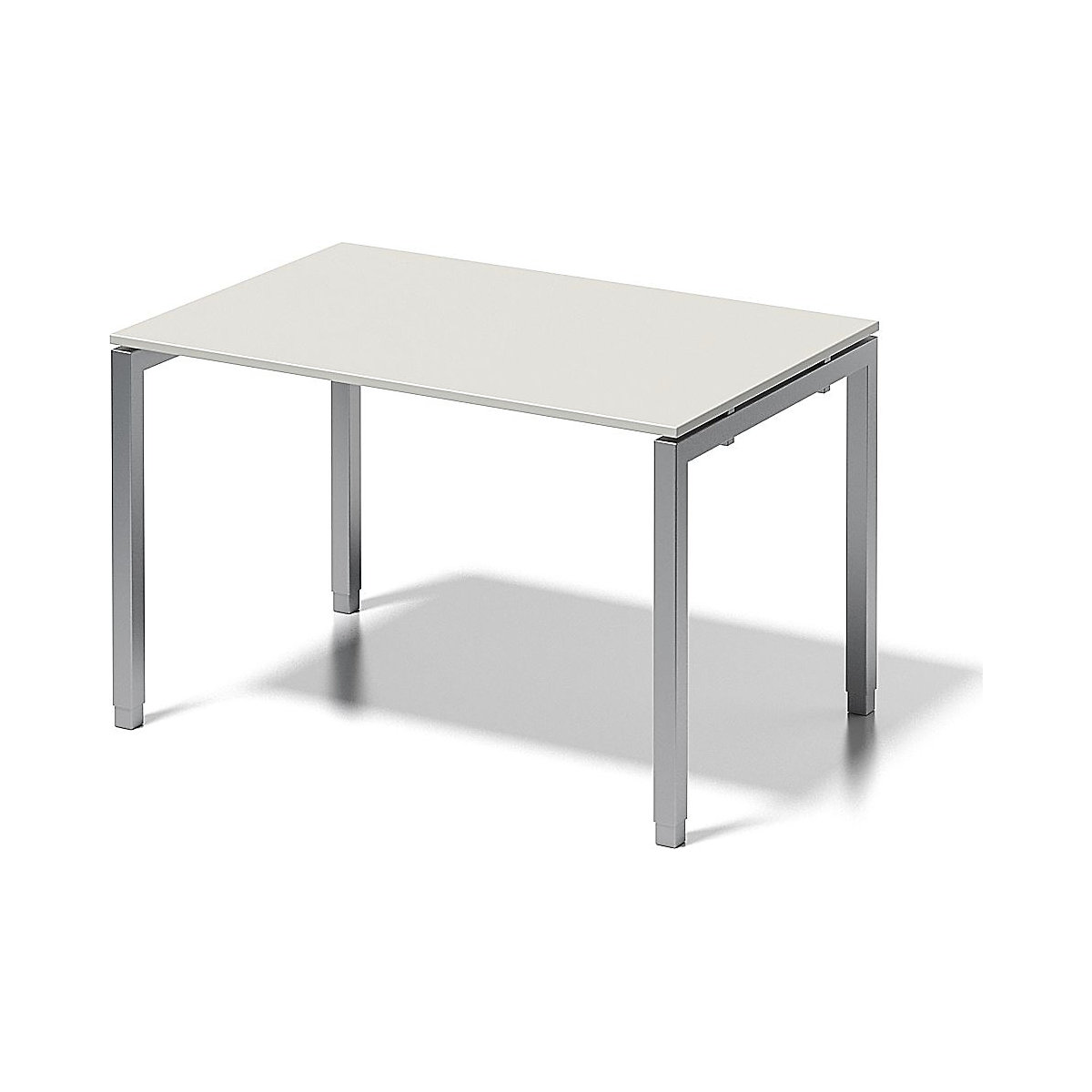 Psací stůl CITO s podstavcem ve tvaru U – BISLEY, v x š x h 650 – 850 x 1200 x 800 mm, podstavec stříbrný, deska šedobílá-4