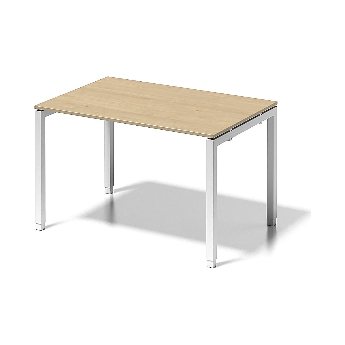 Psací stůl CITO s podstavcem ve tvaru U – BISLEY, v x š x h 650 – 850 x 1200 x 800 mm, podstavec bílý, deska javorová-5