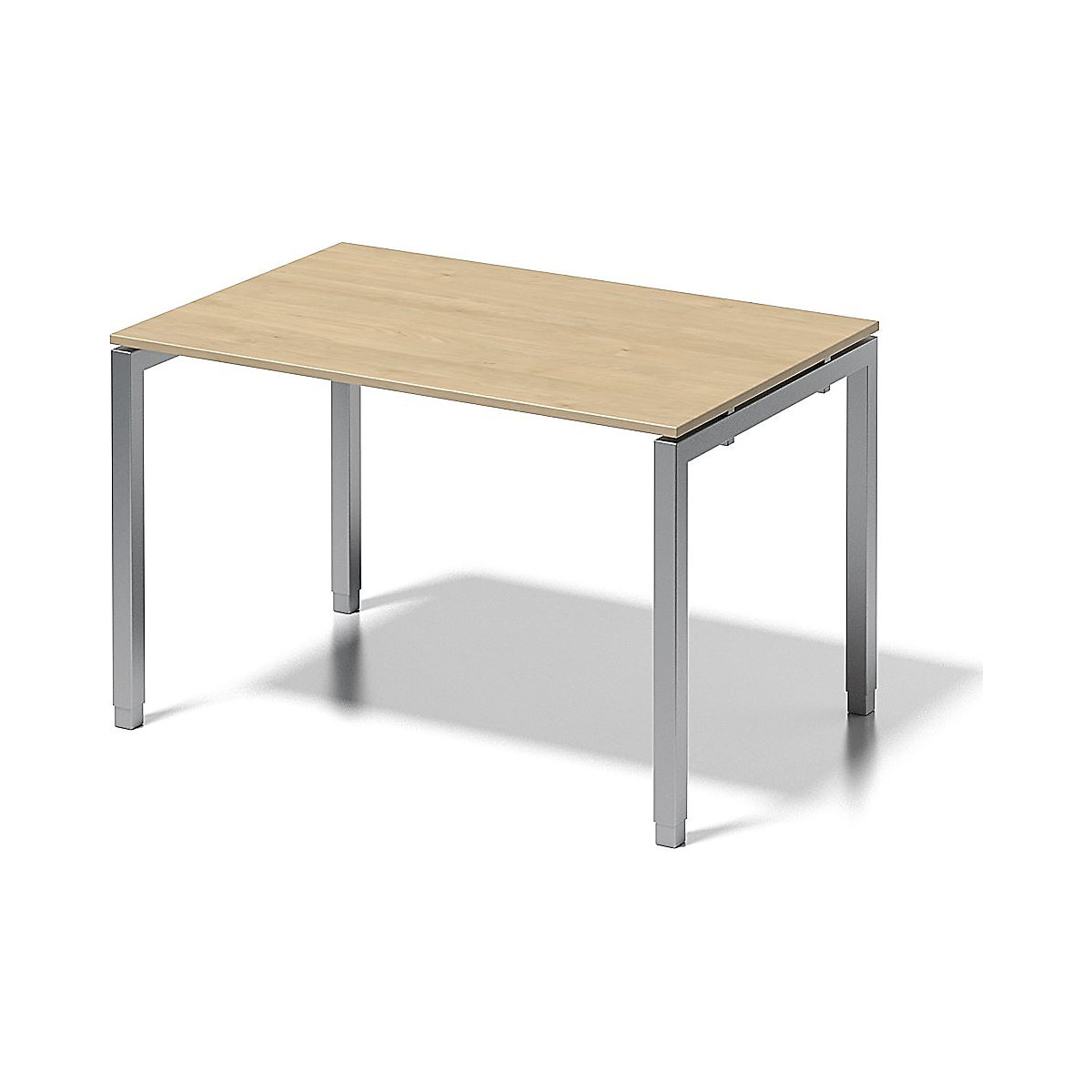Psací stůl CITO s podstavcem ve tvaru U – BISLEY, v x š x h 650 – 850 x 1200 x 800 mm, podstavec stříbrný, deska javorová-3