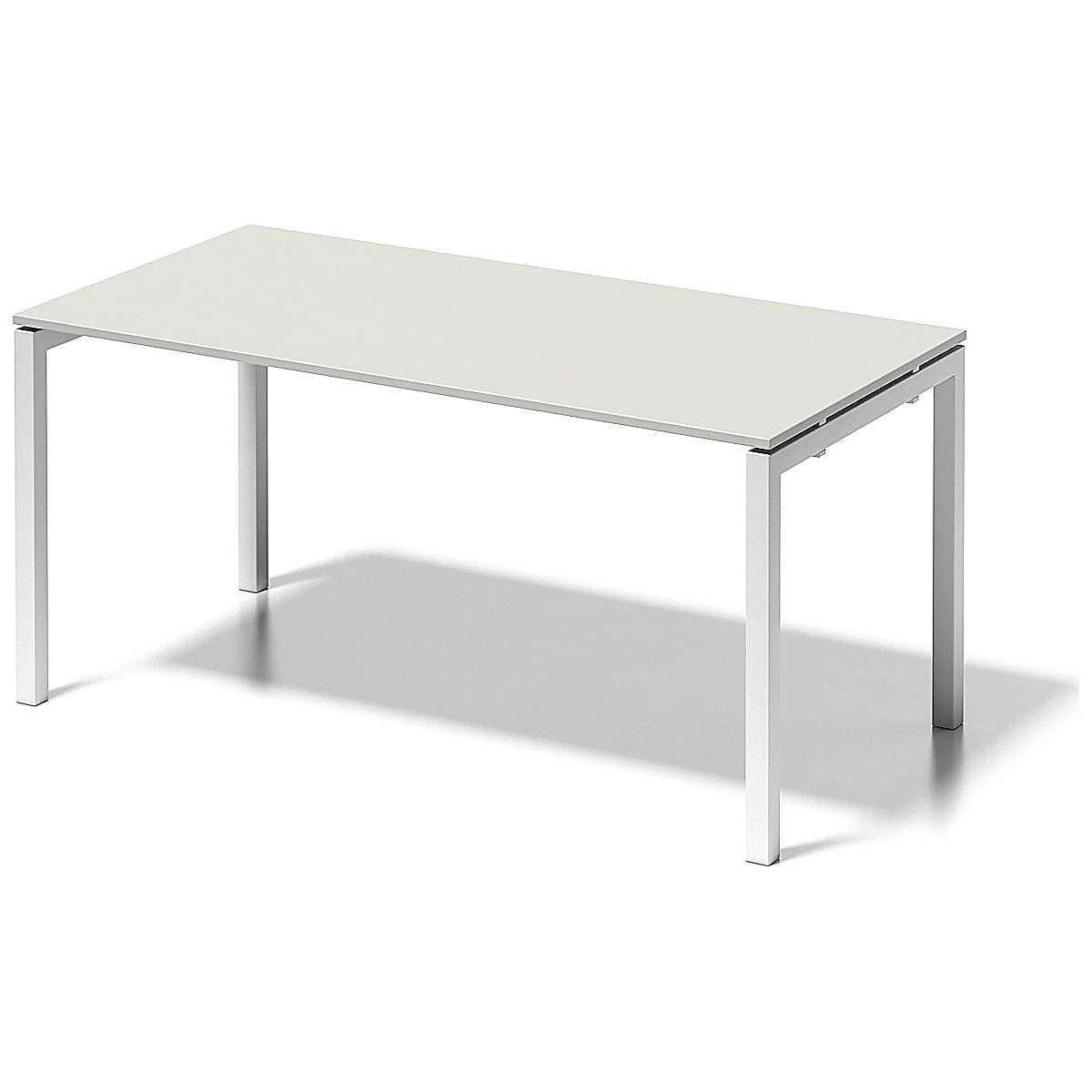Psací stůl CITO s podstavcem ve tvaru U – BISLEY, v x š x h 740 x 1600 x 800 mm, podstavec bílý, deska šedobílá-8