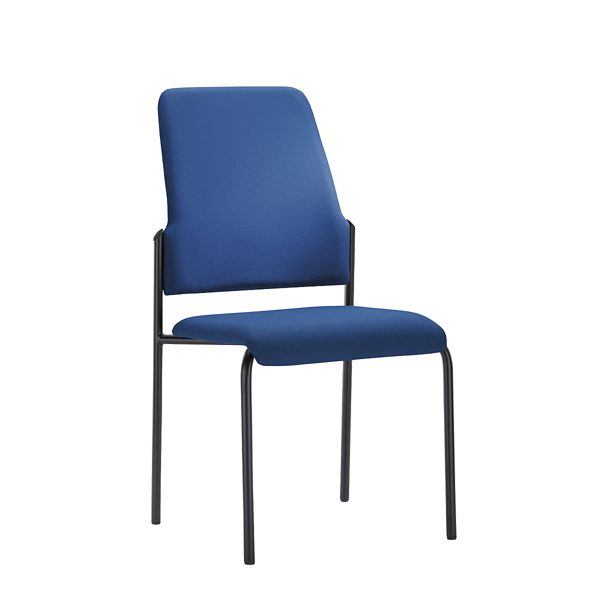 Židle pro návštěvy GOAL, podstavec se 4 nohami, bal.j. 2 ks – interstuhl, černý podstavec, hořcově modrá-3