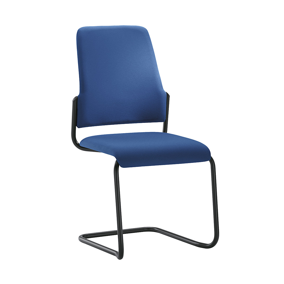 Židle pro návštěvy GOAL, pružná podnož, bal.j. 2 ks – interstuhl, černý podstavec, hořcově modrá-6