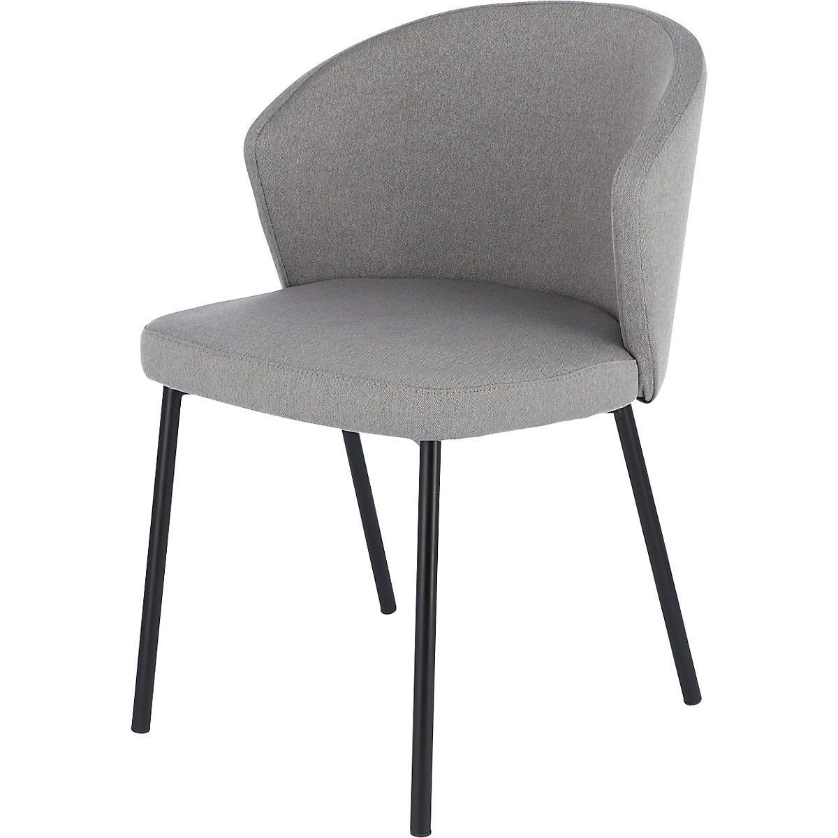 Víceúčelová židle MILA, trubkový ocelový rám, černá, světlá šedá-12
