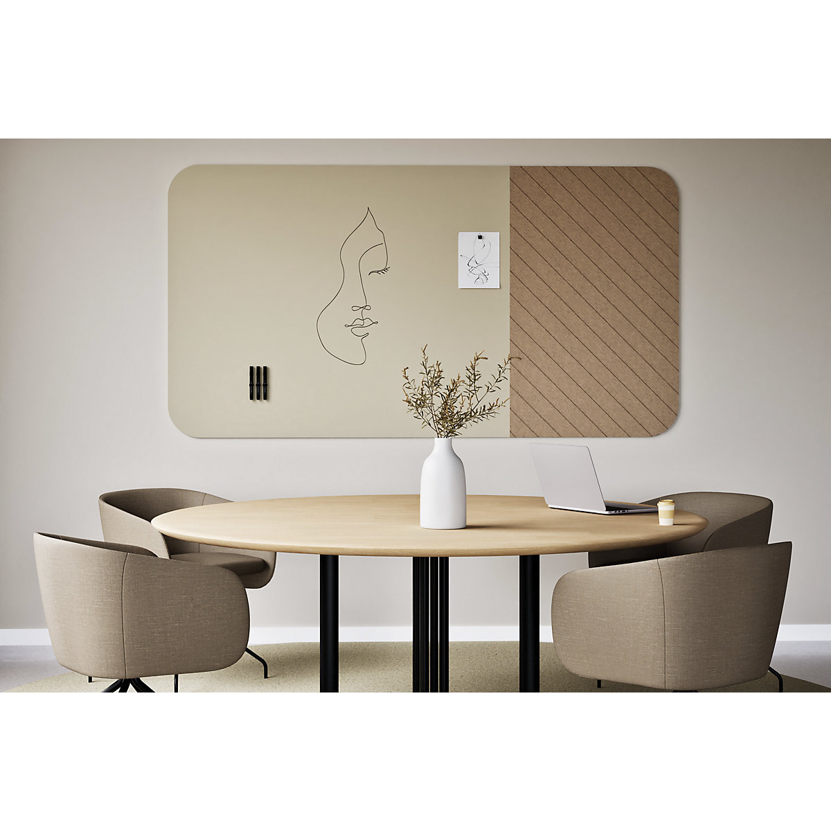 Biela tabuľa Curve Combi – Chameleon (Zobrazenie produktu 3)-2