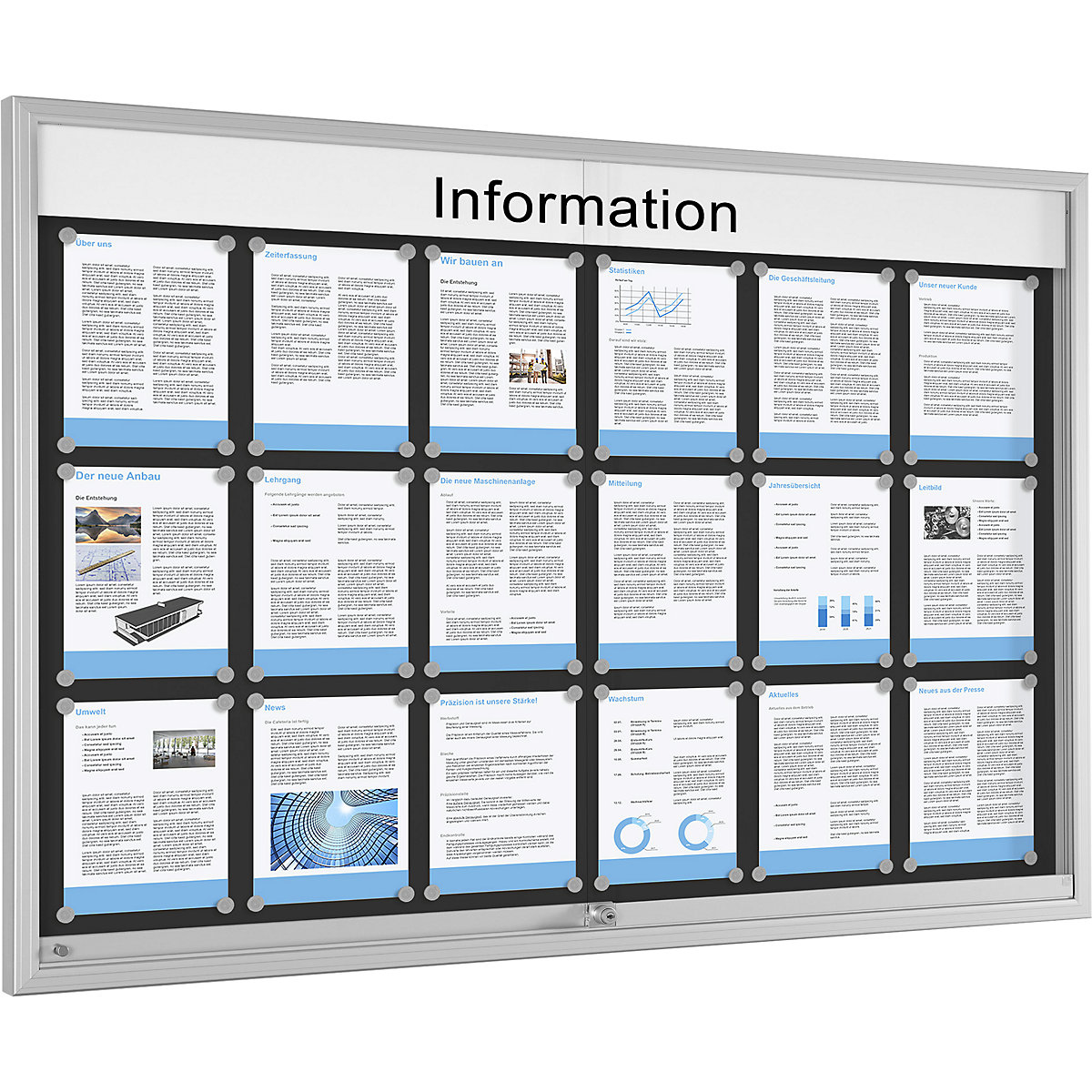 Informačné skrinky s posuvnými dverami