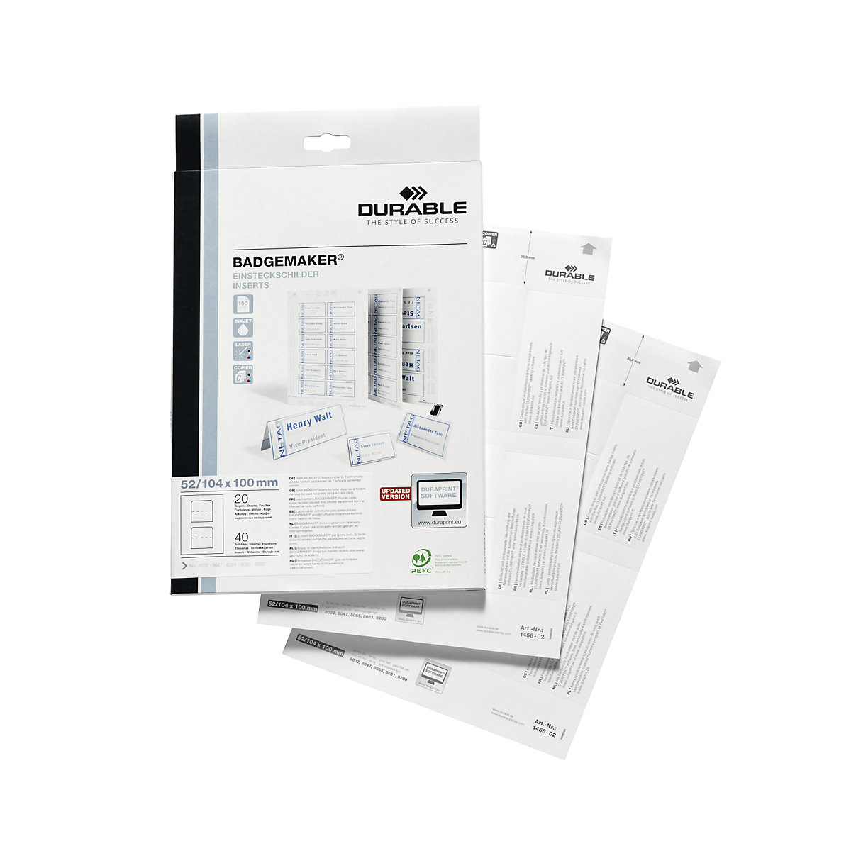 Náhradné karty pre stolovú menovku – DURABLE (Zobrazenie produktu 2)-1