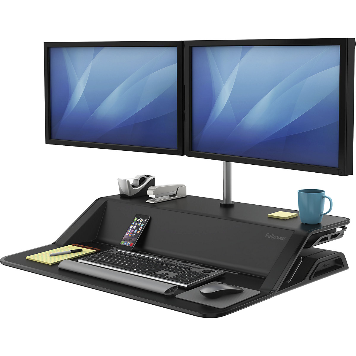 Pracovná stanica na prácu posediačky/postojačky Lotus™ – Fellowes (Zobrazenie produktu 3)-2