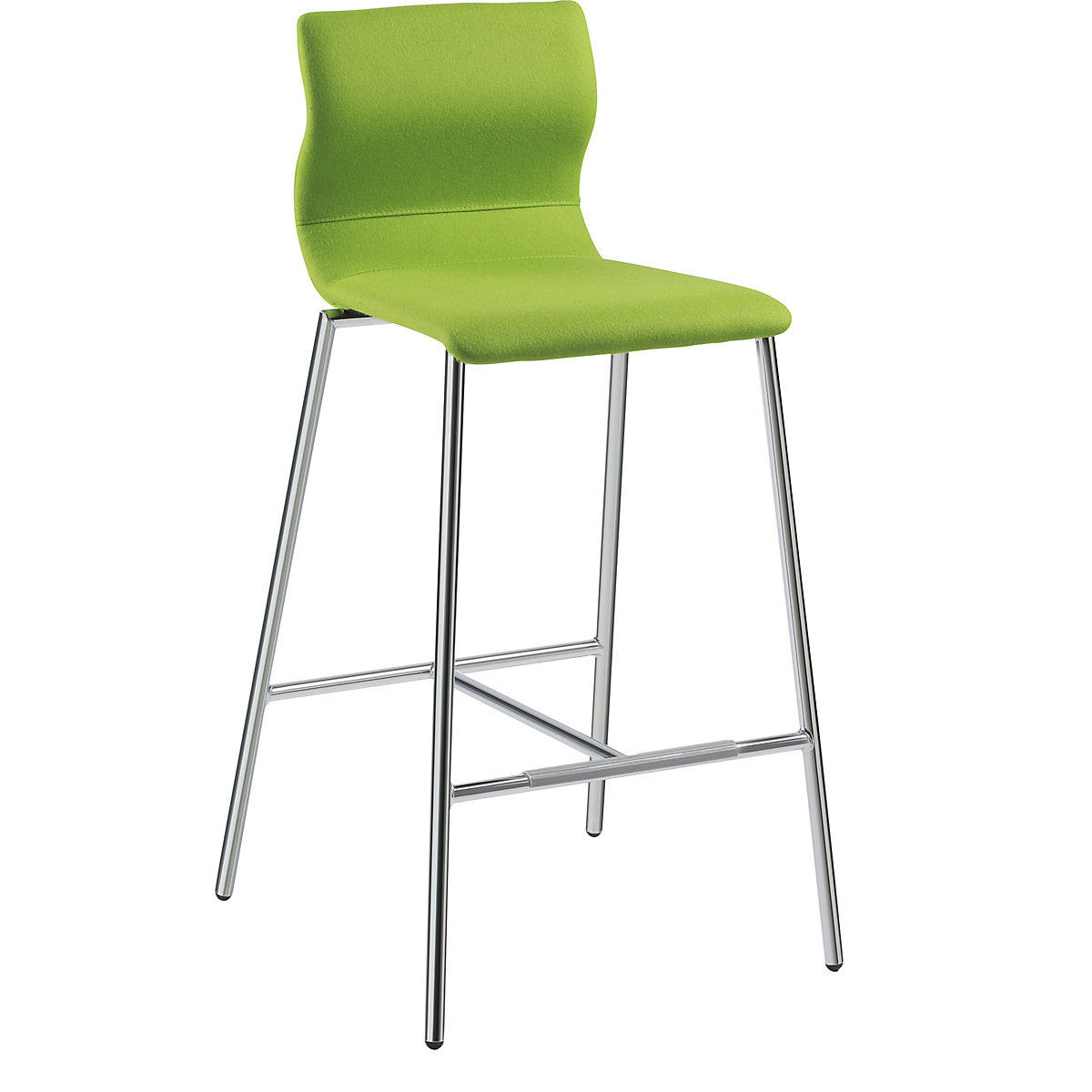Barová stolička EVORA, čalúnené, podstavec pochrómovaný, svetlozelená-12