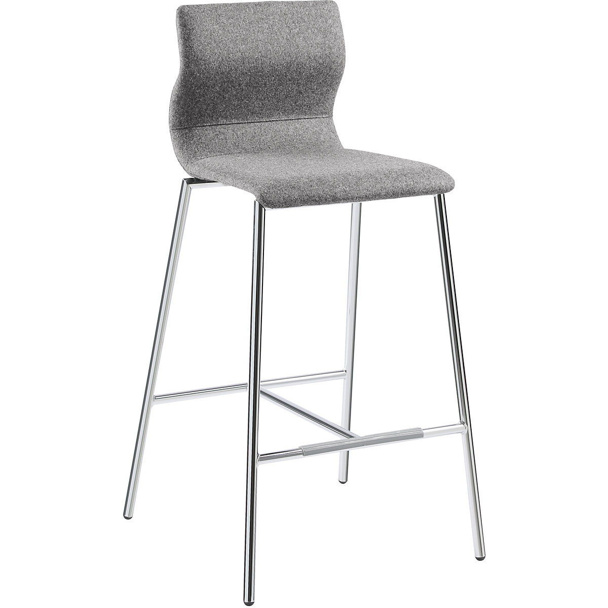 Barová stolička EVORA, čalúnené, podstavec pochrómovaný, tmavošedá-11