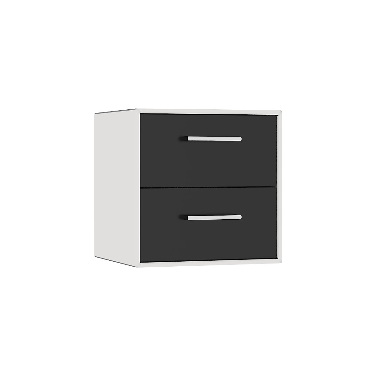 Samostatný box, visiaci – mauser, 2 zásuvky, šírka 385 mm, signálna biela / čierna-4