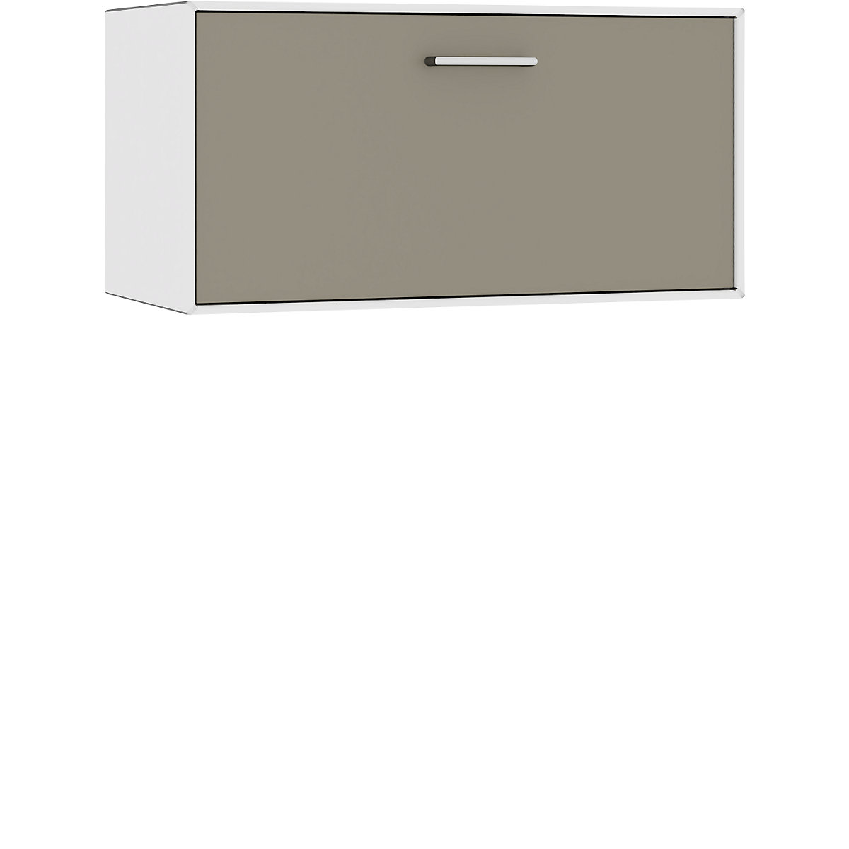 Samostatný box, visiaci – mauser, 1 sklopné dvierka barovej priehradky, šírka 770 mm, čistá biela / béžovošedá-6