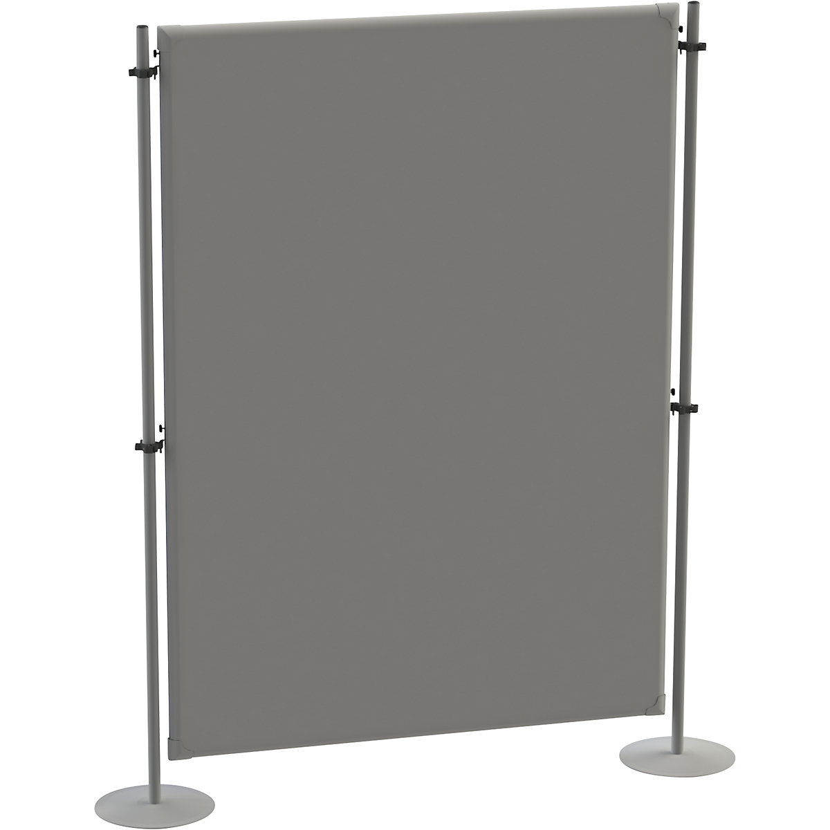 Akustická deliaca stena – eurokraft pro, s 2 kruhovými nohami, základný prvok, š x h 1200 x 280 mm, šedá-3