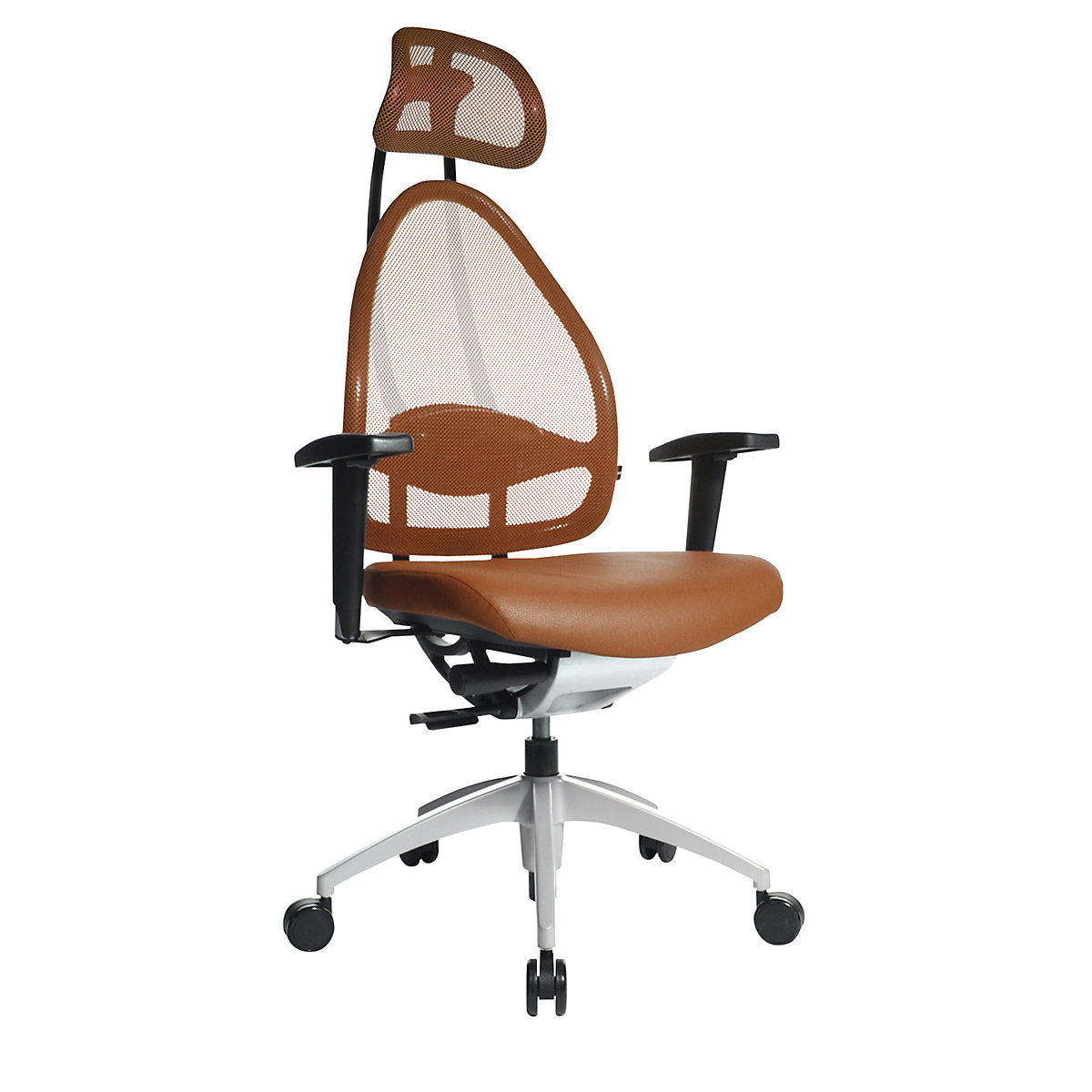 Dizajnová kancelárska otočná stolička s opierkou hlavy a sieťkovým operadlom – Topstar (Zobrazenie produktu 3)-2