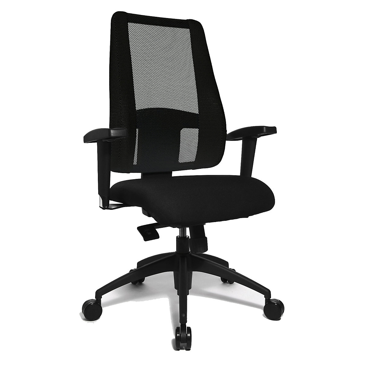 Kancelárska otočná stolička LADY SITNESS DELUXE – Topstar, pohyblivé so 7 zónami, čierna / čierna-4