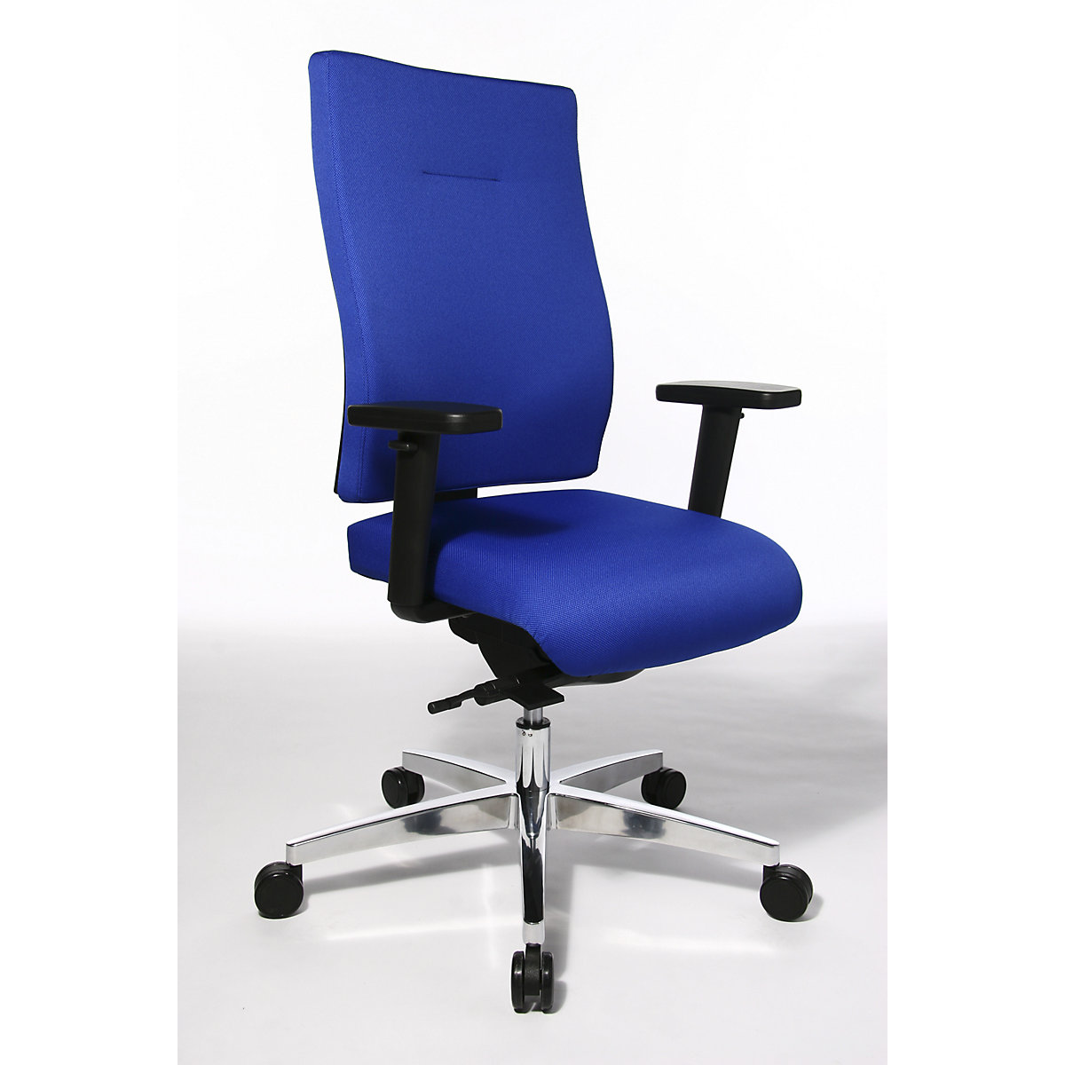 Kancelárska otočná stolička PROFI STAR 15 – Topstar, ergonomické operadlo, modrá-8