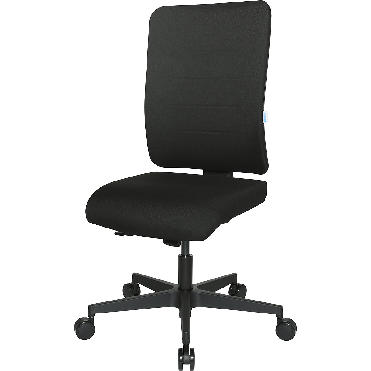 EUROKRAFTpro – Kancelárska otočná stolička V1, operadlo čalúnené, čierna / čierna
