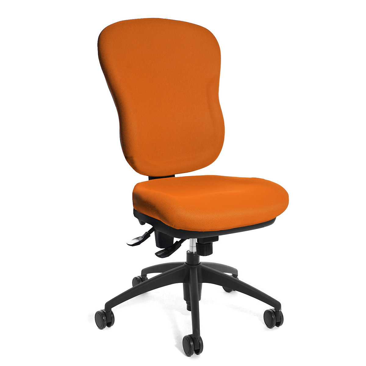 Kancelárska otočná stolička WELLPOINT 30 SY – Topstar, stolička s vysokým operadlom s čalúnením z tvarovanej peny, oranžová-4