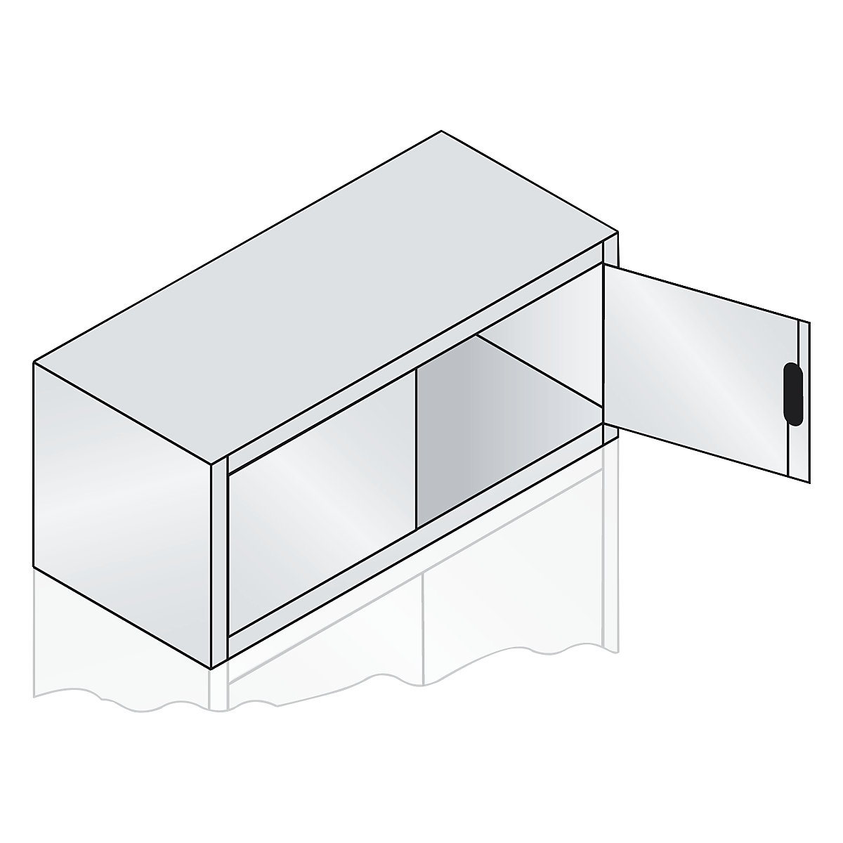 ACURADO nadstavbová skriňa s krídlovými dverami – C+P