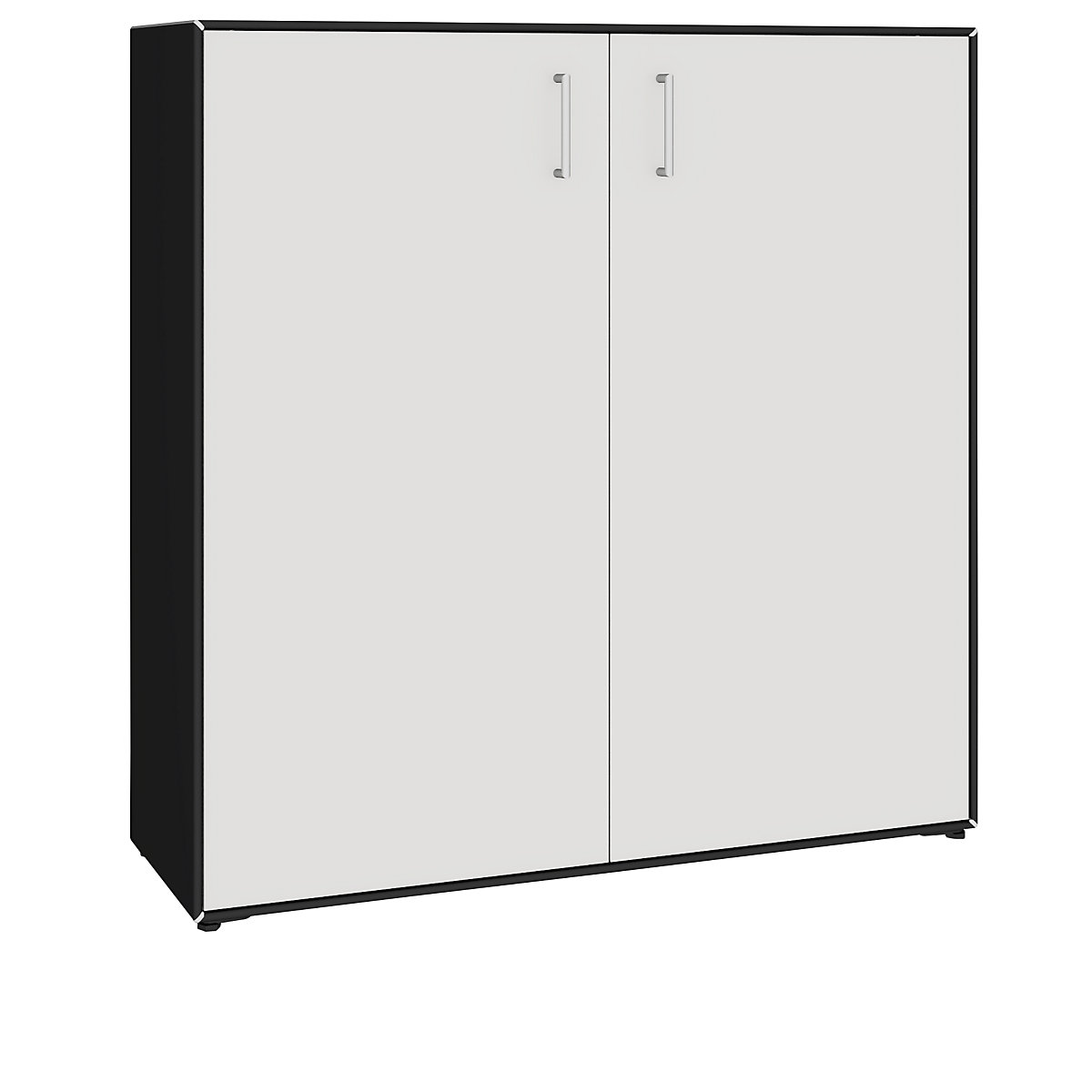 Skriňa s krídlovými dverami – mauser, 2 dvere, 6 priehradiek, šírka 1155 mm, čierna / signálna biela-6