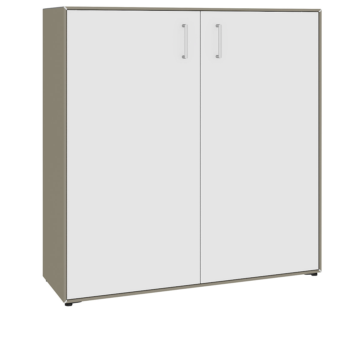 Skriňa s krídlovými dverami – mauser, 2 dvere, 6 priehradiek, šírka 1155 mm, béžovošedá / čistá biela-5