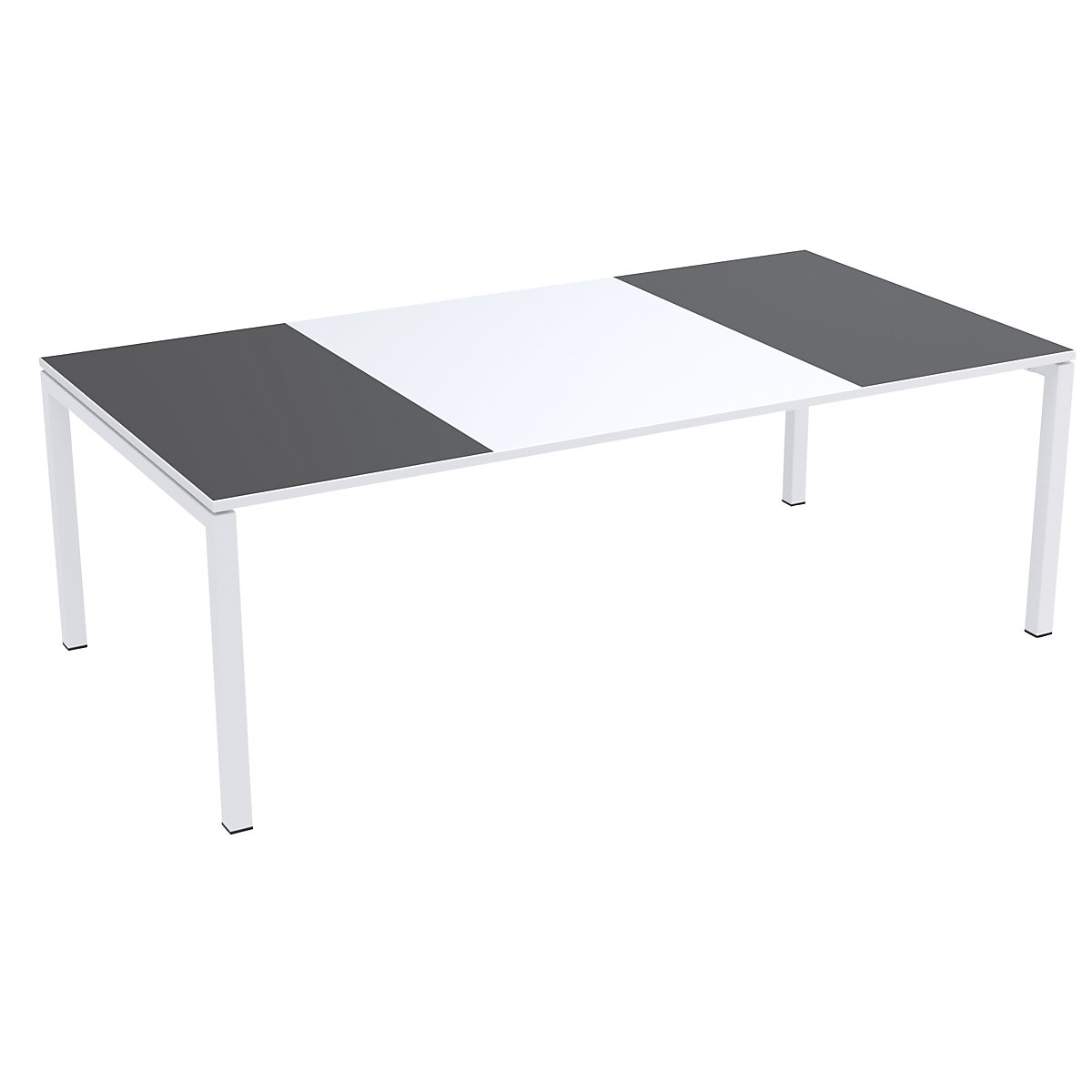Konferenčný stôl easyDesk® – Paperflow, v x š x h 750 x 2200 x 1140 mm, biela/antracitová-2