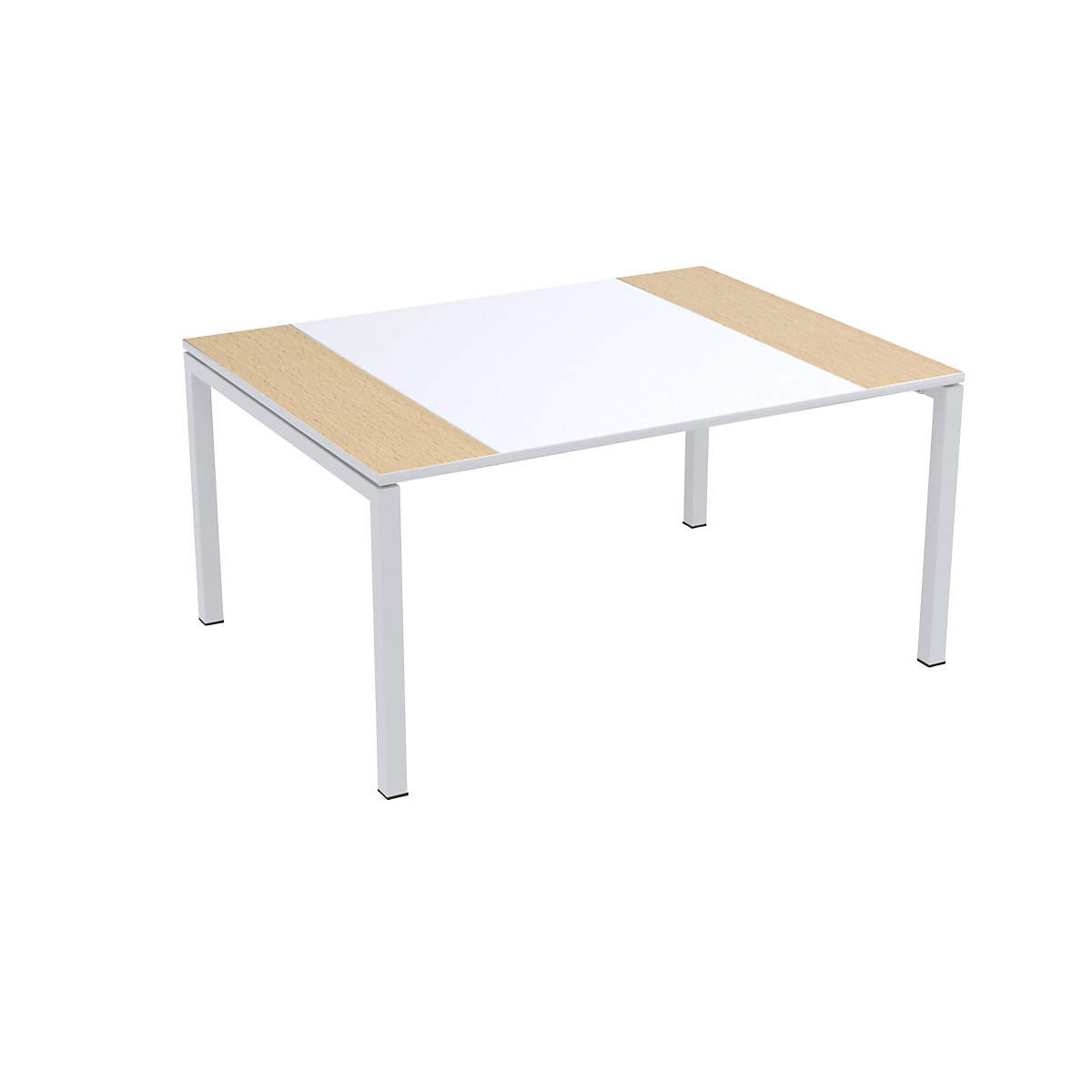 Konferenčný stôl easyDesk® – Paperflow, v x š x h 750 x 1500 x 1160 mm, biela/vzor buk-7