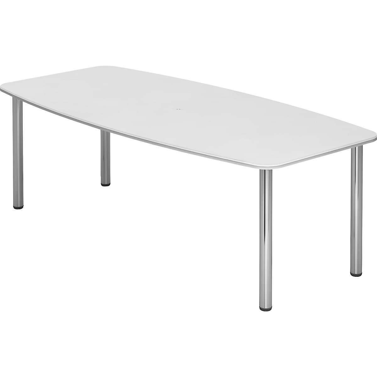 Konferenčný stôl, variant podstavca nohy z kruhovej rúrky, pre 8 osôb, biela-5