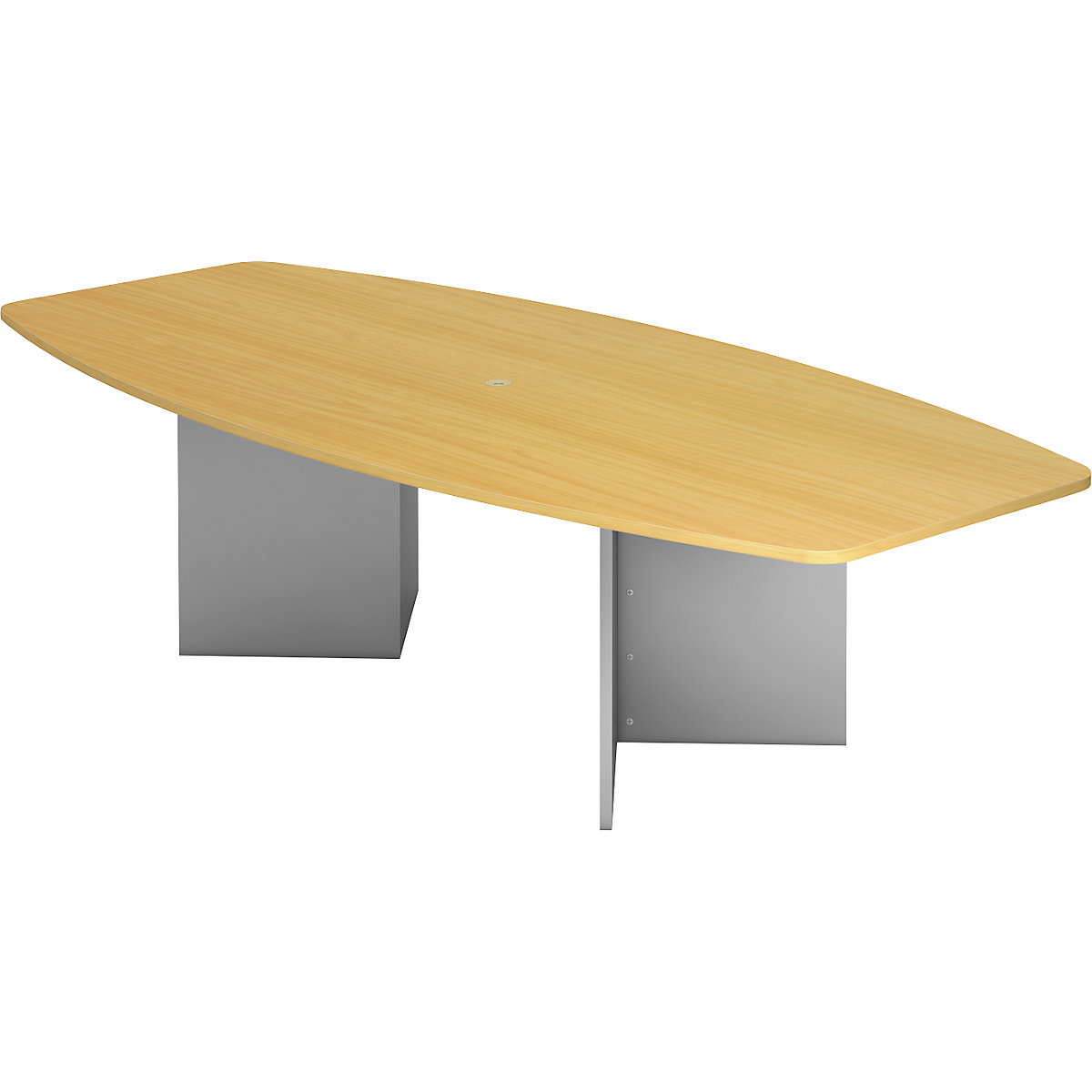 Konferenčný stôl, variant podstavca bočnice, pre 10 osôb, vzor buk-4