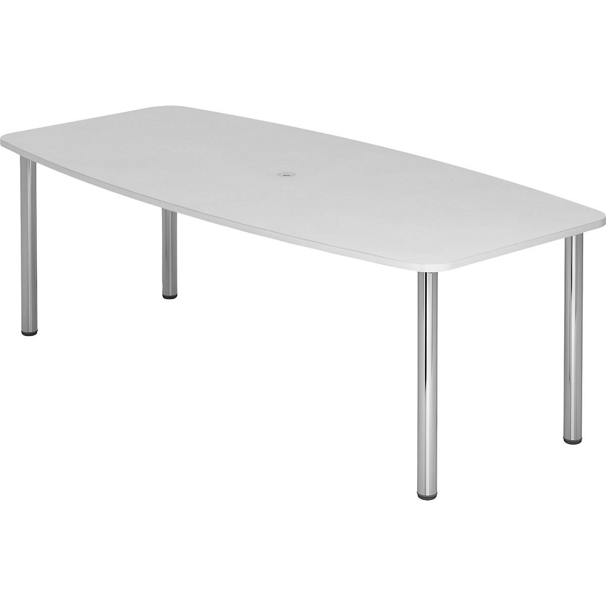 Konferenčný stôl, variant podstavca nohy z kruhovej rúrky, pre 8 osôb, svetlošedá-6