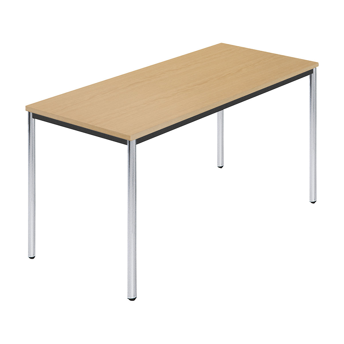 Obdĺžnikový stôl, kruhová rúrka pochrómovaná, š x h 1400 x 700 mm, prírodný buk-5