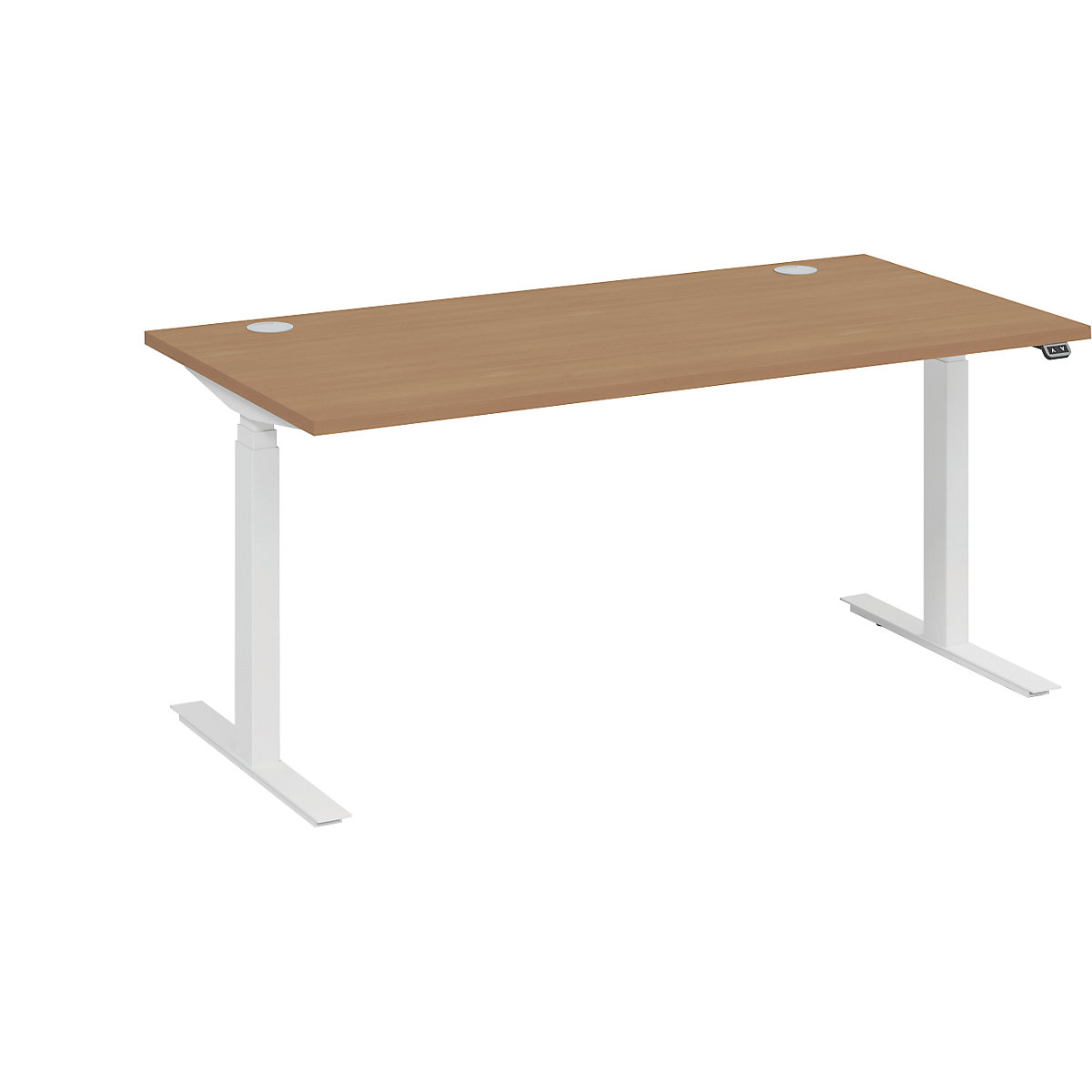 Písací stôl BOTTOM-UP white, š x h 1600 x 800 mm, vzor buk
