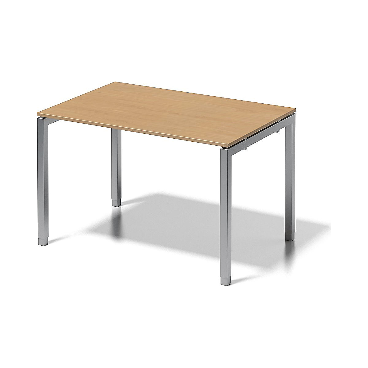 Písací stôl CITO, podstavec v tvare U – BISLEY, v x š x h 650– 850 x 1200 x 800 mm, podstavec strieborná, doska stola buk-5