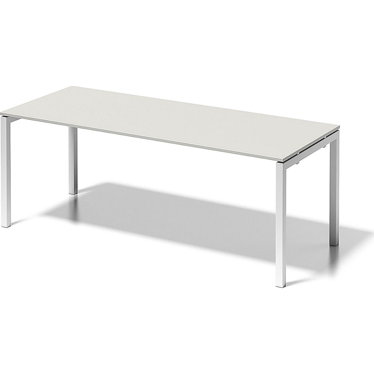 Písací stôl CITO, podstavec v tvare U – BISLEY, v x š x h 740 x 2000 x 800 mm, podstavec biela, doska stola šedobiela-7