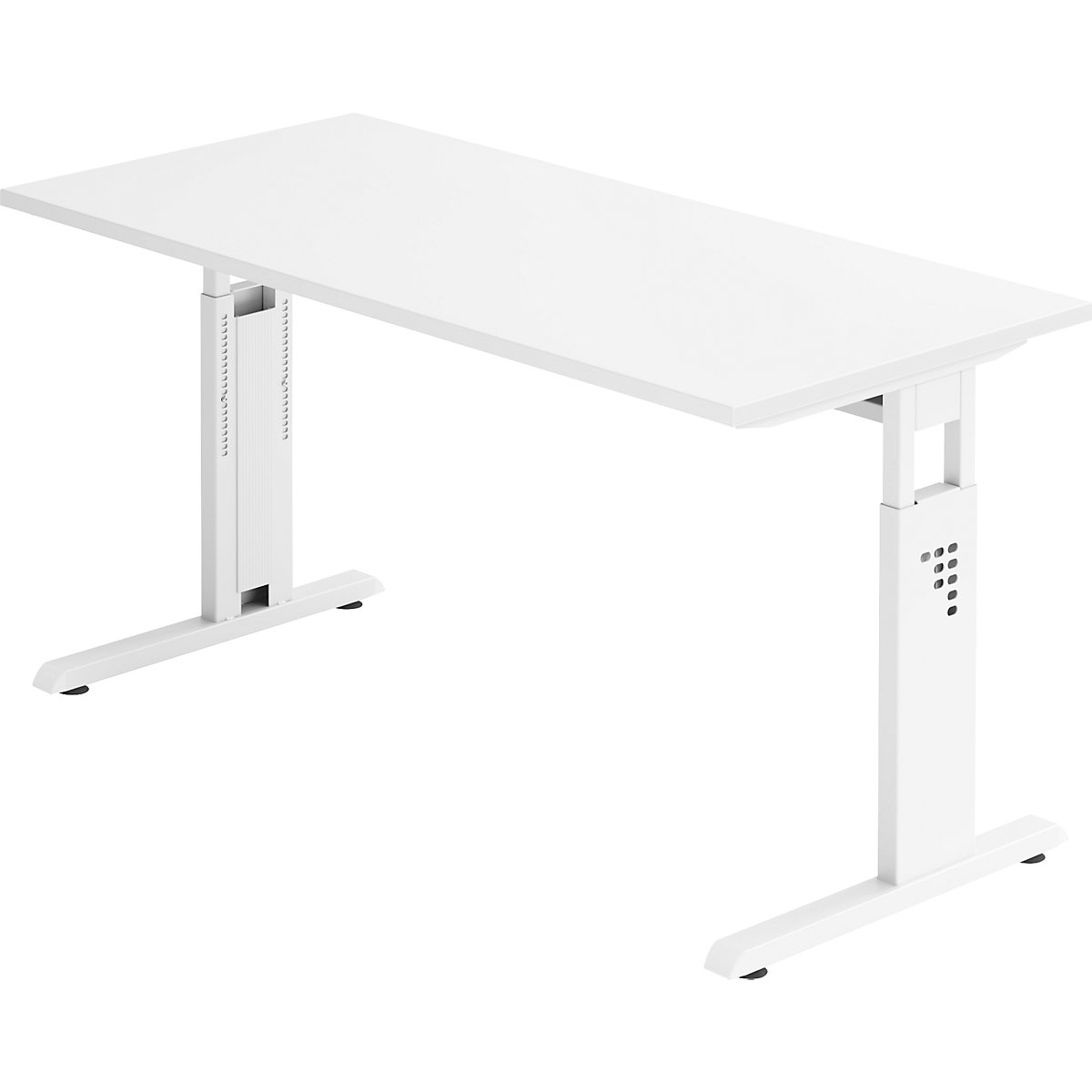 Písací stôl Mini-Office C, podstavec s C-nohami, biela, šírka 1400 mm, biela