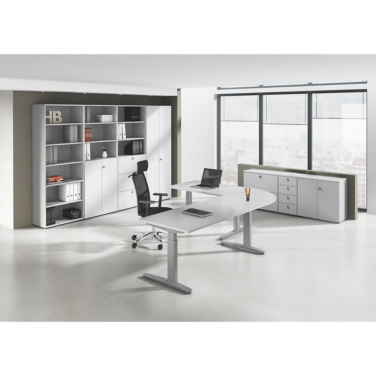 Písací stôl s podstavcom s C-nohami ANNY – eurokraft pro (Zobrazenie produktu 4)-3
